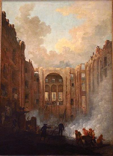 ROBERT, Hubert Incendie de lOpera Sweden oil painting art